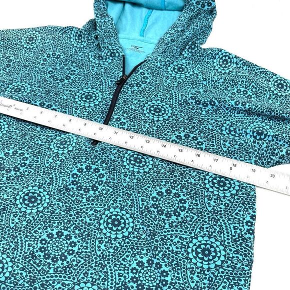 Patagonia Teal Vintage Floral 1/4 Zip‎ Hooded Sweatshirt Women’s M - Picture 7 of 11